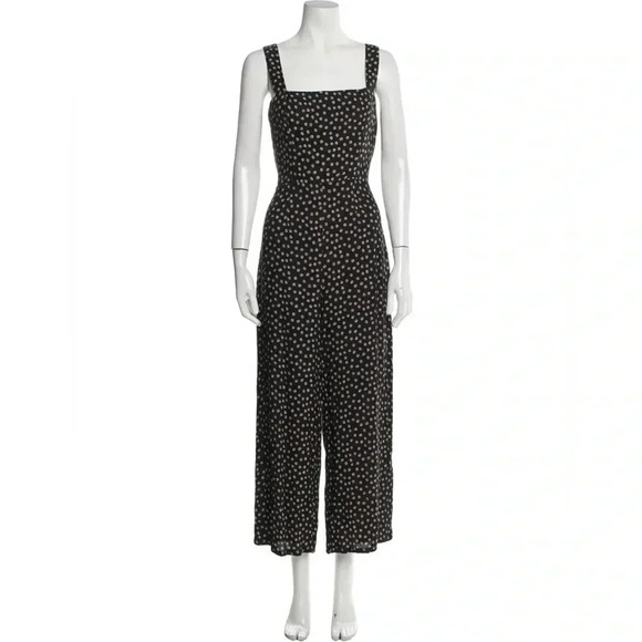 Reformation Spades Square Neck Wide Leg Jumpsuit in Flores Daisy Ditsy Floral - Picture 4 of 16